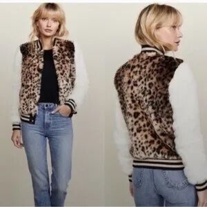 Mother Faux Fur The Baseball Snap Jacket
